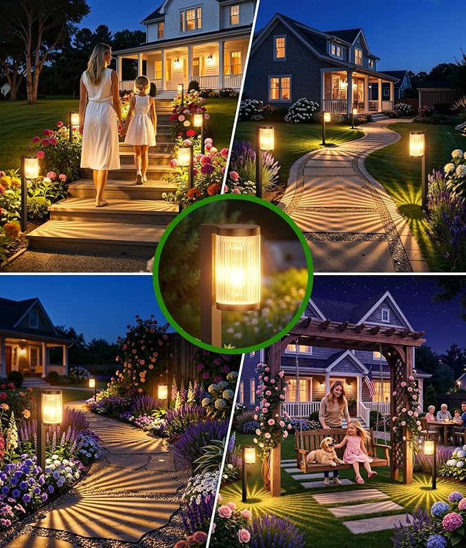 ELECLINK Solar Pathway Lights Outdoor, 10 Pack Upgraded Outdoor Solar Lights for Outside Super Bright Up to 15Hrs, IP65 Waterproof Solar Garden Lights for Path Driveway Walkway Sidewalk Decor