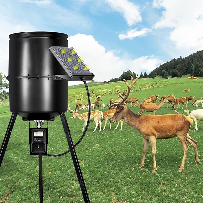Solar Panel for Deer Feeder, 12V Solar Panel Outdoor Hunting Feeder Waterproof, Solar Power Battery Charger 12Volt with Mounting Bracket and Alligator Clip Design for Game Feeder