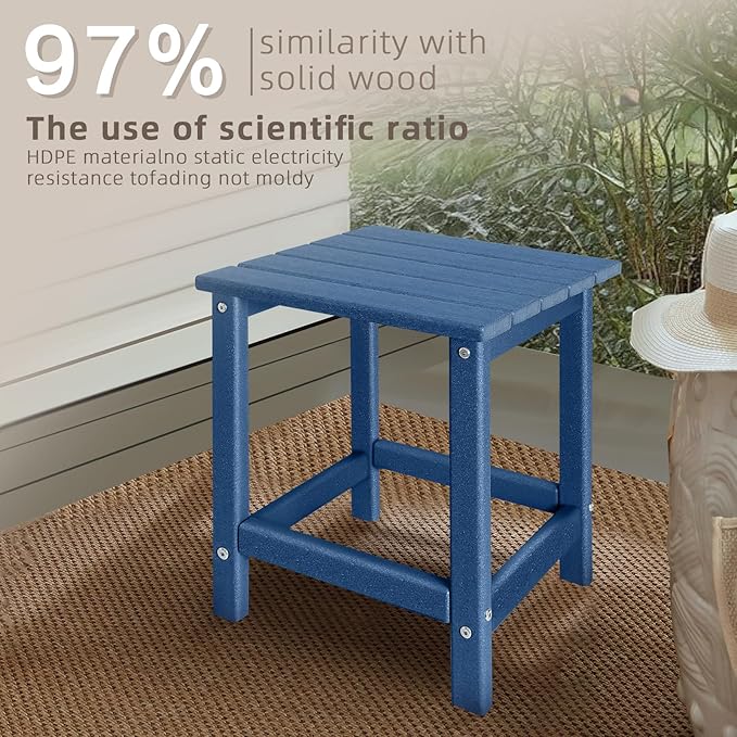 GARDENSTAR Outdoor Side Tables Adirondack, HDPE Small Table for Patio,Outside End Table for Porch, Deck, Pool, Weather Resistant/Easy Maintenance