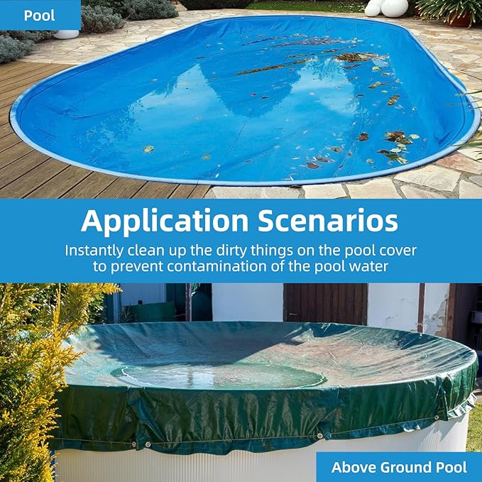 Pool Cover Pump Siphon, Automatic Above Ground Pool Water Pump, White, Round, Plastic, Siphon Mechanism, Effortless Pool Drainage