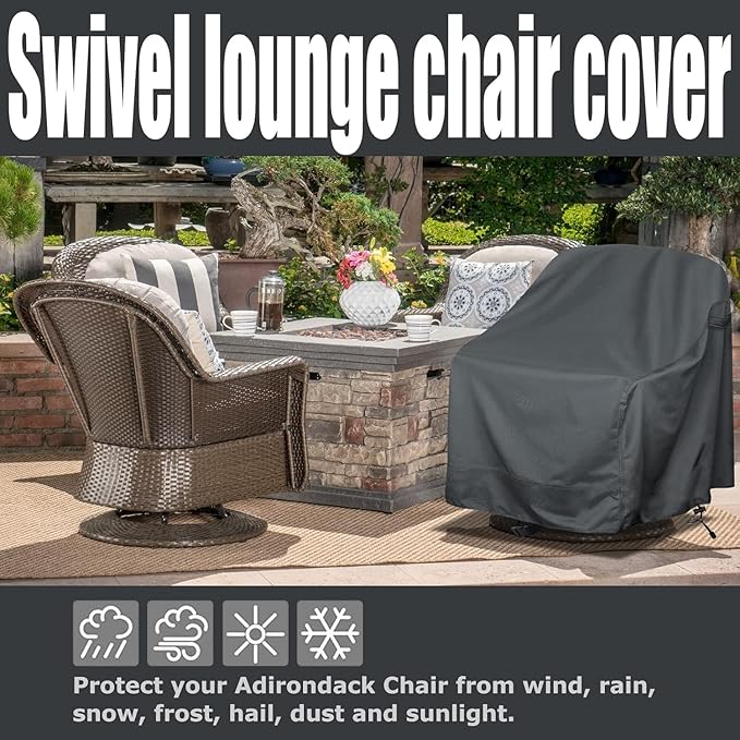 Outdoor Swivel Lounge Chair Cover 4 Pack,Waterproof Heavy Duty Outdoor Chair Covers, (33" W X 35" D X 38.5" H) Patio Furniture Cover