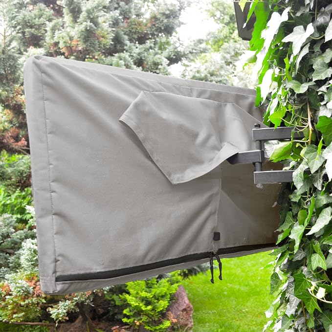Outdoor TV Cover 86-90 inch - with Zipper, Weatherproof, Waterproof 360 Degrees Protection, Soft Non Scratch Interior - Gray