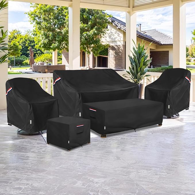 Patio Chair Covers Waterproof Heavy Duty Patio Furniture Covers, 27.5W x 32.6D x 36H Inches Swivel Outdoor Chair Cover 2 Pack (Black)