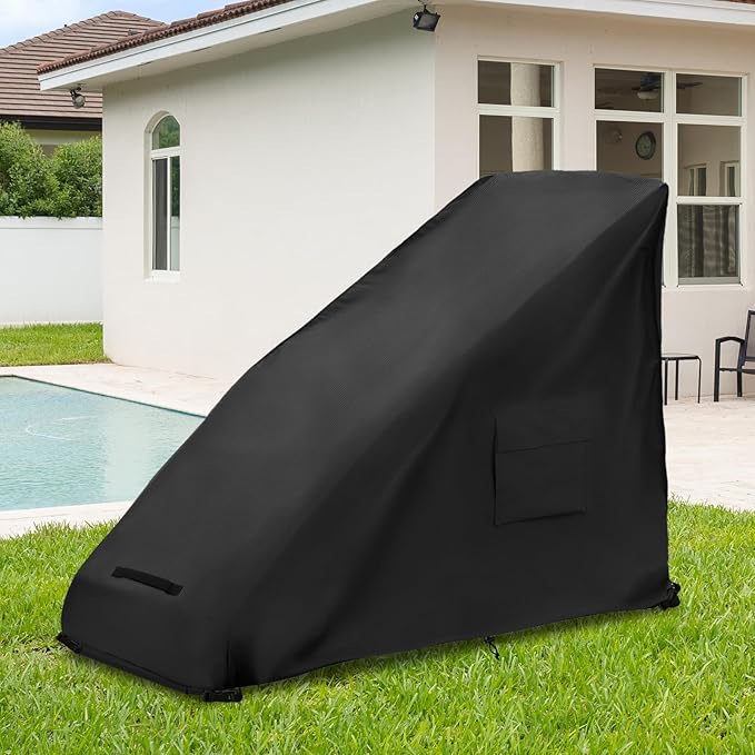 Zero Gravity Chair Cover,Outdoor Heavy Duty 600D Waterproof Zero Gravity Lounge Chair Cover,Patio Folding Zero Gravity Recliner Cover.black,39" L x 26" W x 45" H.