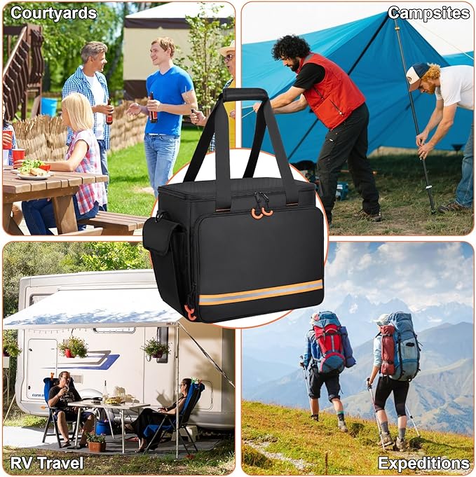 Portable Station Bag Compatible with Jackery Explorer 2000 v2, with Plenty of Room for Accessories, Waterproof and Non-slip Bottom, and Abrasion-resistant Nylon Fabric