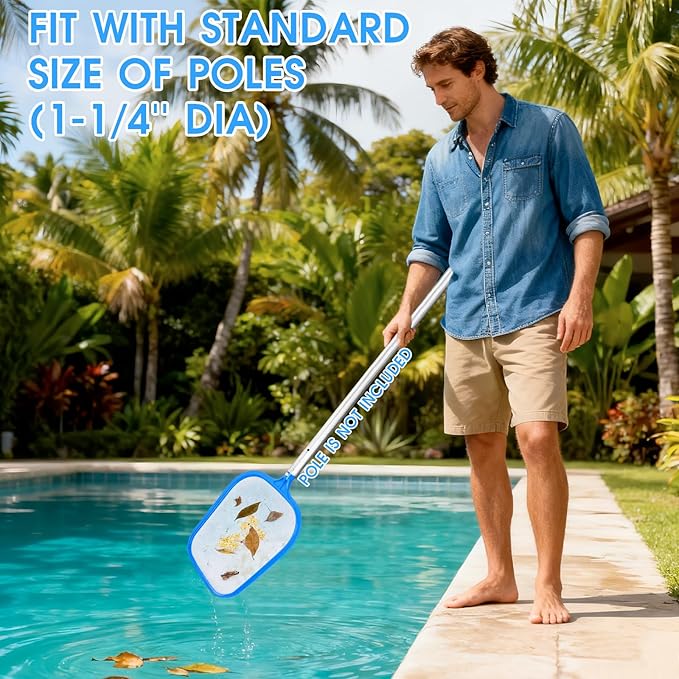 TidyMister New Diamond Netting Fine Mesh Pool Skimmer Net for Hot Tub Spa Handy Leaf Skimmer for Pools Fit with Standard Size 1-1/4'' Pole
