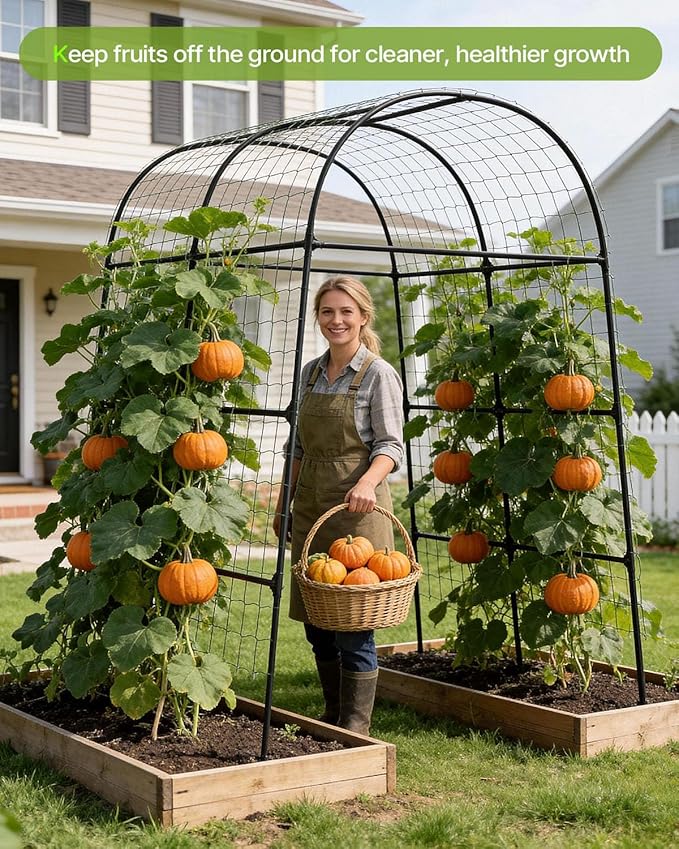 Suteck Garden Arch Trellis 7.5FT Tall – Garden Trellis for Climbing Plants Outdoor, Arch Trellis for Vegetables, Roses & Vines, Easy Assembly for Backyard, Pathway & Patio