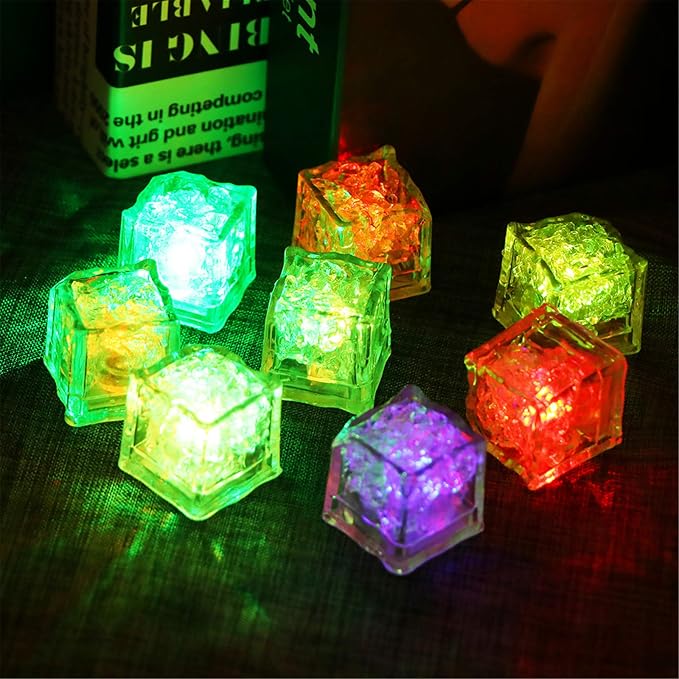 Emivery Waterproof LED Ice Cubes, 48 Pack MultiColor Light up LED Ice Cubes for Bar Club Drinking Party Wine Wedding Decoration