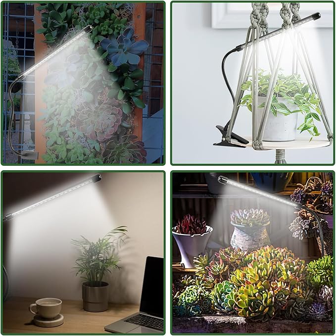 LED Grow Light for Indoor Plants, 40W 6000K Plant Lights for Seedings Succulents, Waterproof Grow Lamp with Timer Auto On/Off 3/9/12H, 9 Dimming