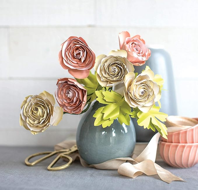 Lia Griffith Frosted Paper Blooms Ranunculus Flowers, 6" x 6.5", Assorted Colors, 21 Pages
