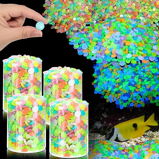 Sasylvia 12000 Pcs Glow in the Dark Rocks Glow in the Dark Stones Glowing Rocks for Garden Outdoor Glowing Fish Tank Pebbles Luminous Stone for Outdoor Yard Patio Aquarium Landscaping (Colorful)