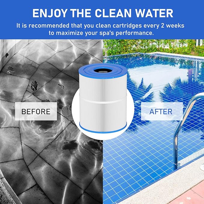 C-8465 Spa Filter Replacement Compatible with Watkins 31114, Pleatco PWK65, Filbur FC-3960, 71827, 71828, Watkins 65 sq.ft Tiger River Spa Filter 2 Pack
