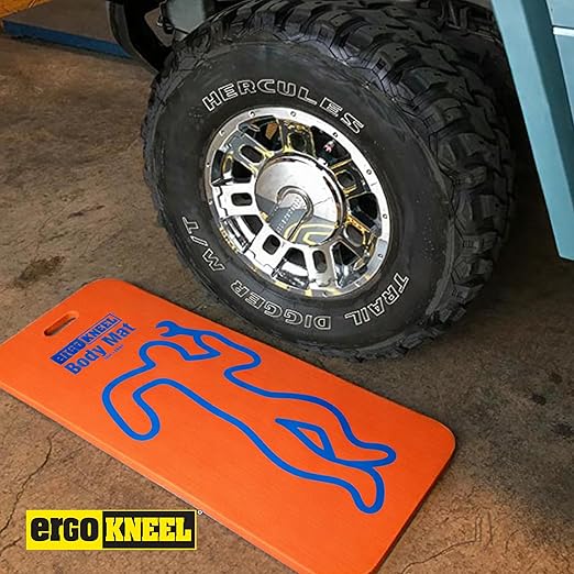 High Visibility Orange Body Mat – 41" x 17" Extra Thick 1” Anti-Fatigue Foam Work Mat | Heavy-Duty Closed-Cell Body Pad for Mechanics, Aircraft Maintenance, Garage & Industrial Work