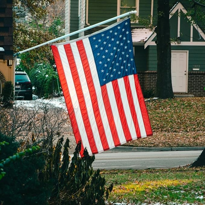 Premium American Flag Heavy Duty 2x3,TearProof & Waterproof High Wind Resistant Outdoor US Flag with Embroidered Stars,Sewn Stripes, Brass Grommets for All-Weather Durability Reinforced Long Lasting
