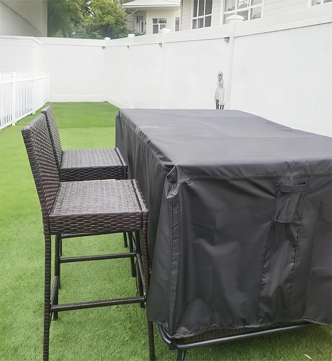 Patio Dining Table Cover for 8-10 Persons,87"Lx37"Wx30"H,Extra Large 7-8 FT Rectangle Outdoor Table Cover,Waterproof Dustproof Protection