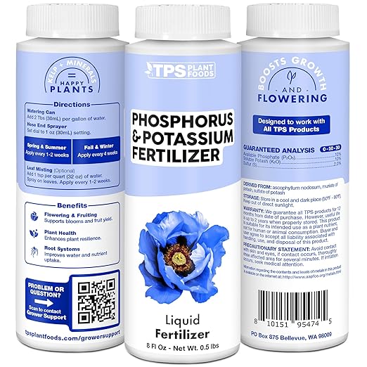 Phosphorus & Potassium Fertilizer – Liquid Bloom Booster for Strong Roots, Better Blooms & Improved Fruit Development, 32 oz