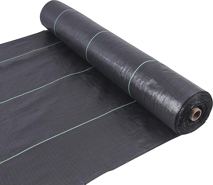 EXTRAEASY 6ft x 100ft Garden Weed Barrier Landscape Fabric,Weed Block Fabric Heavy Duty 3.2OZ,Woven Mulch for Landscaping Ground Cover Weed Control Fabric, Black Garden Bed Liner