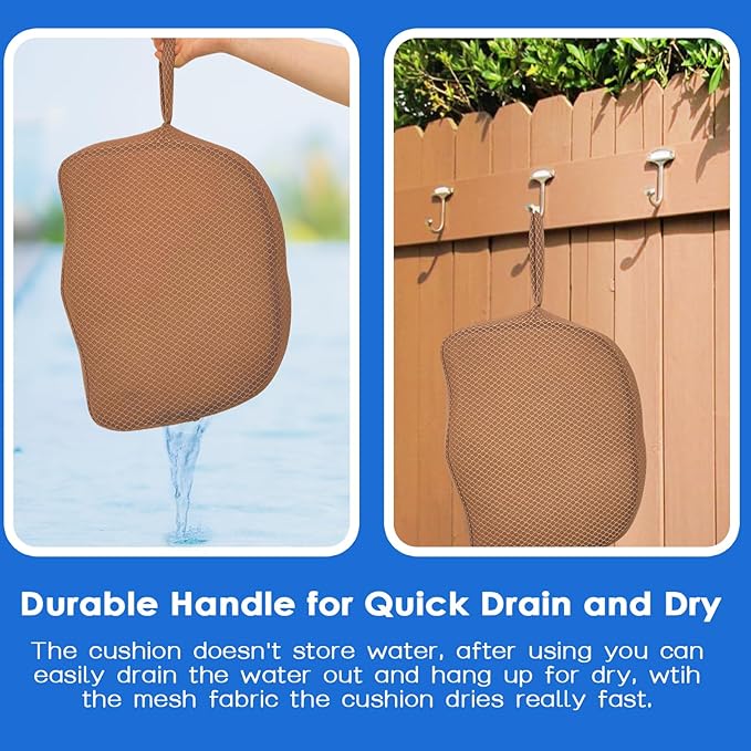 AEROiVi Hot Tub Booster Seat for Adults, 5 Inch Thick Supportive Cushion with Non-Slip Bottom, Weighted for Quick Sink Without Float, Spa Booster Seat for Hot Tub (Including Inflatable), Pool, Bathtub