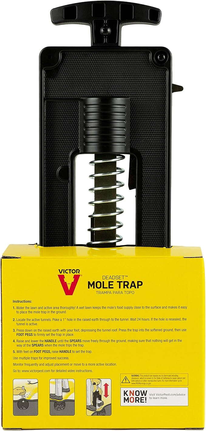 Victor Easy-to-Set Deadset Mole Trap and Killer - M9015 - Trap and Kill Moles Outdoors