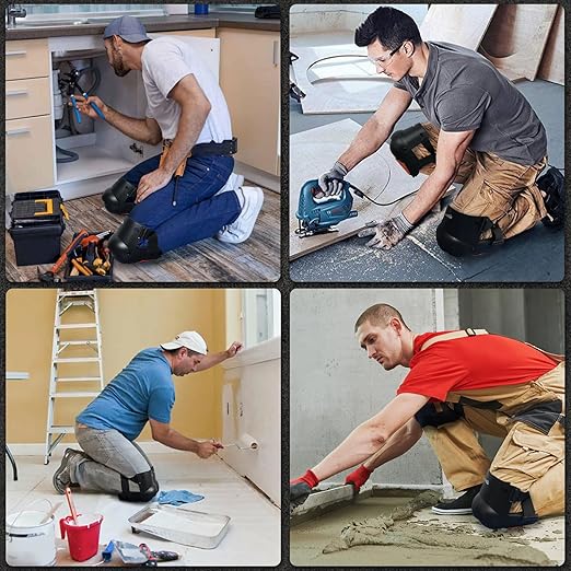 MELOTOUGH Knee Pads for Work,Construction,Flooring,Gardening-Comfortable and Flexible(Orange)