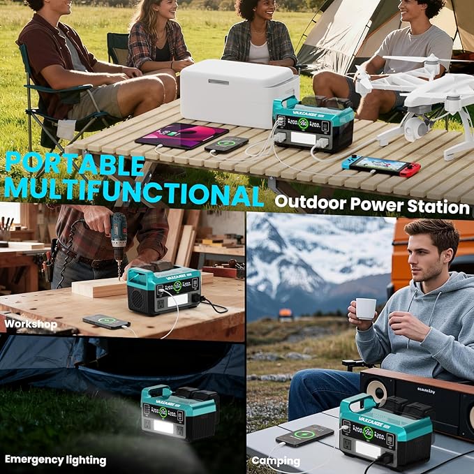 550W Power Inverter for Makita, DC 20V to AC 110V Pure Sine Wave, Portable Power Station with 2 USB Ports & 1 AC Outlet & 1 Type-C Fast Charging, Battery Adapter with LED, Battery Not Included