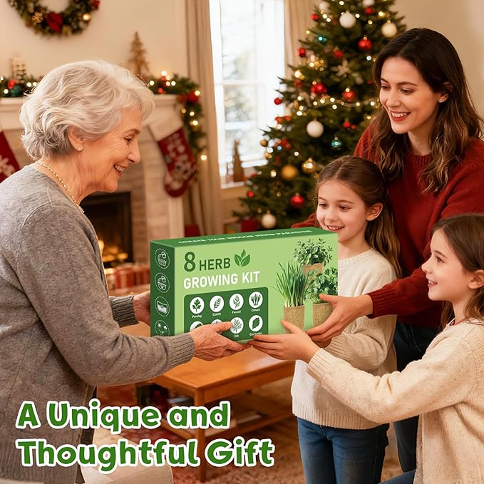 LUOJIBIE Herb Garden Kit Indoor, Herb Growing Kit with Seeds & Tools | Birthday Gifts for Women Men Mom Dad Girls Boys, House Warming Gifts New Home, Anniversary Wedding Gifts, Kitchen Décor