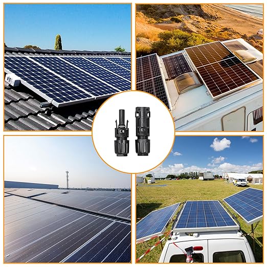 8AWG Solar Panel Connector, IP68 Waterproof 1500V Solar Connector, 70A Solid Tinned Copper Terminal, 5 Pairs with 2 Spanners for Solar PV Cable(10mm²)