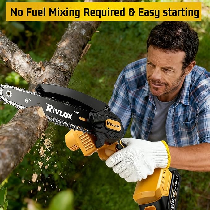Mini Chainsaw 6 Inch,Mini Chainsaw Cordless,Handheld Electric Saw With 2 Pack 2000mAh Battery,Suitable For Tree Pruning And Wood Cutting,Gifts For Men, Fathers, And Garden Enthusiasts