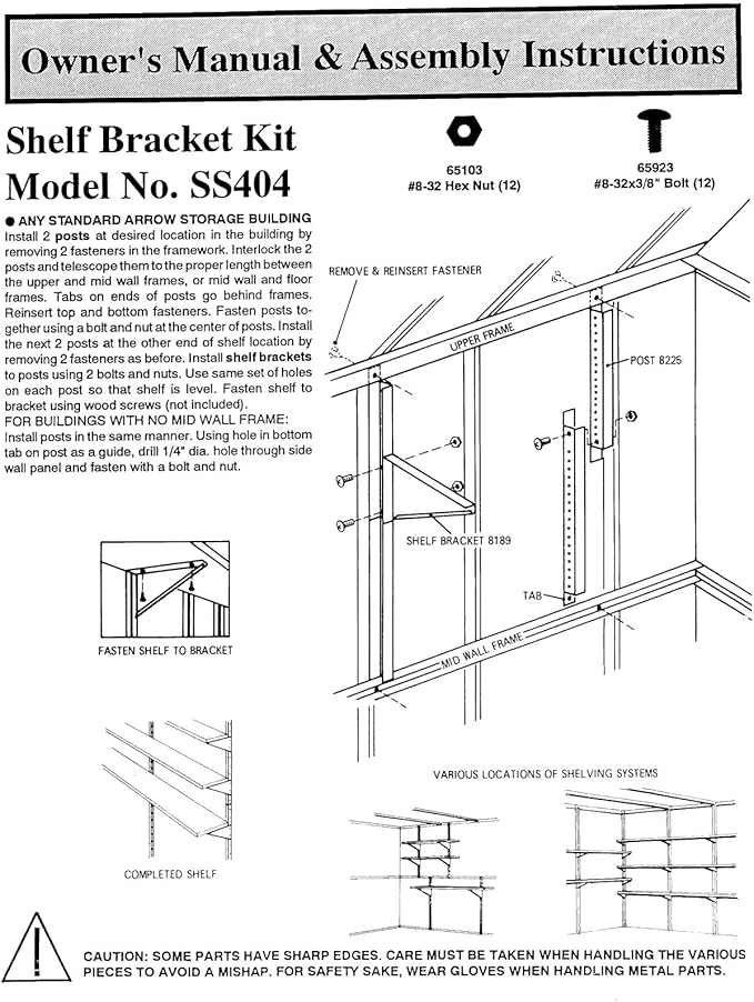 Arrow Shed SS404 Shelving System Kit,Multi