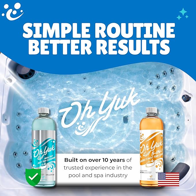 Oh Yuk Healthy Hot Tub Cleaner, Hot Tub Cleaner for Indoor and Outdoor Hot Tubs and Spas - 16 Ounces