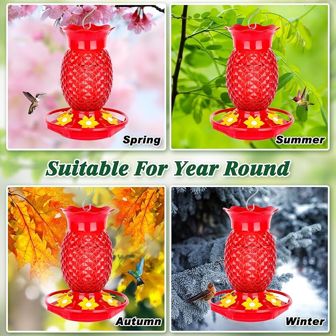 Fchstaer Hummingbird Feeders with Umbrella Bundle Glass Hummingbird Feeders