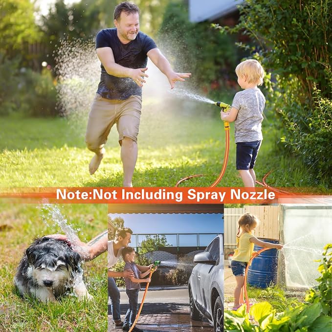Garden Hose 3ft x 5/8",Short Garden Water Hose Heavy Duty,Flexible,Lightweight Hybrid Hose with Swivel Handle,3/4'' Brass Fittings,Hybrid Rubber Hose for Backyard