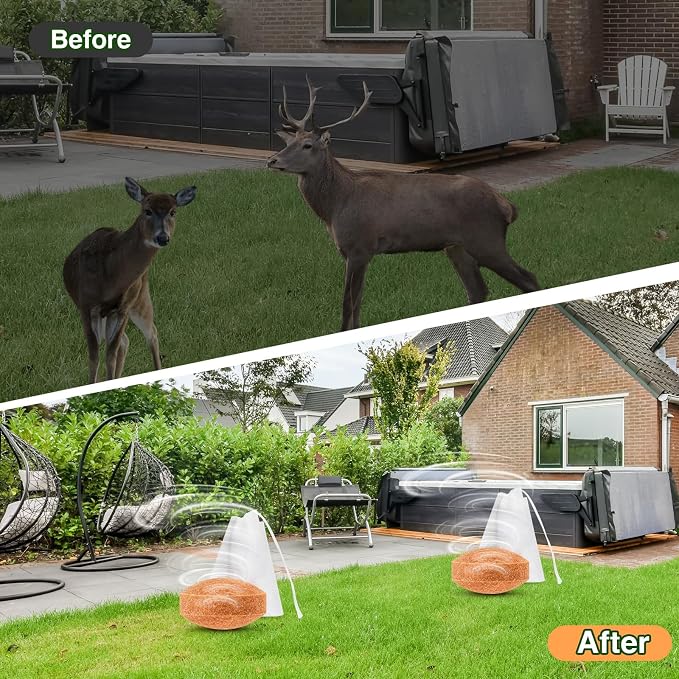 36 Pack Deer Repellent for Plants, Deer and Rabbit Repellent Outdoor, Deer Detterent Keep Deer & Rabbits Out of Garden, Yard and Lawn