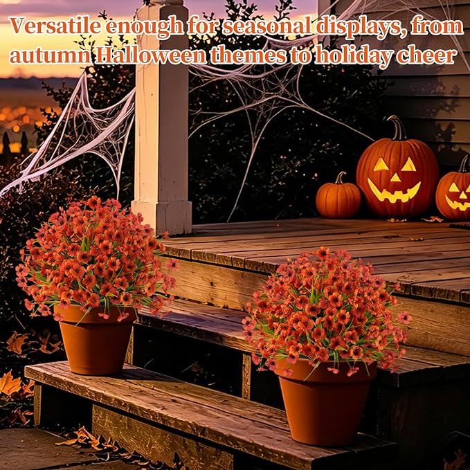 Grooy 2 Pack Artificial Fall Yellow Flower Topiary Balls for Outdoor | UV Resistant PE Material, Realistic Flush Flower Appearance, Zero Maintenance, Durable Ground Spike, Decor for Indoor&Outdoor