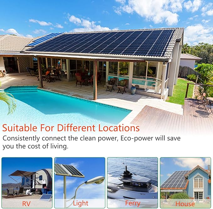 15FT Black + Red 10AWG(6mm²) Solar Panel Extension Cable Wire, Solar Adaptor Cable with Female and Male Connector - Set of 2
