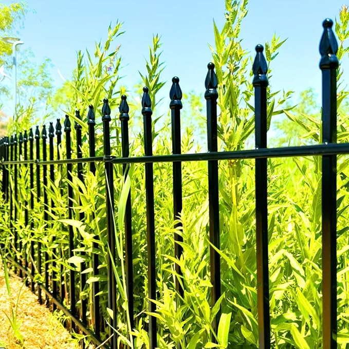Thealyn Metal Garden Fence 42" H x 30" W, 5 Panels (4 Panels + 1 Gate), Total 12.5 feet, Metal Border Folding Fence, Landscape Fencing Dog Fence Pet Fence for Flower Bed, Yard, Animal Barrier