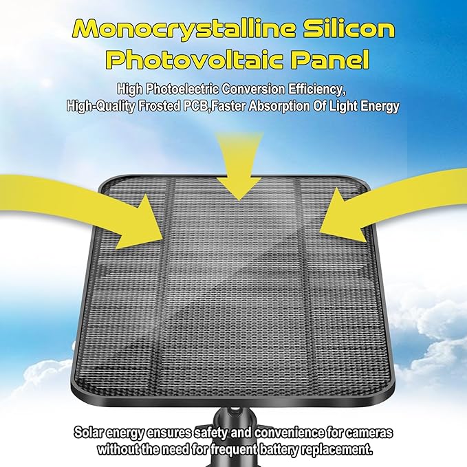 Solar Panel 4W for Blink Camera,Solar Kit Build-in 2000mAh Rechargeable Battery, IP66 Waterproof(Black)