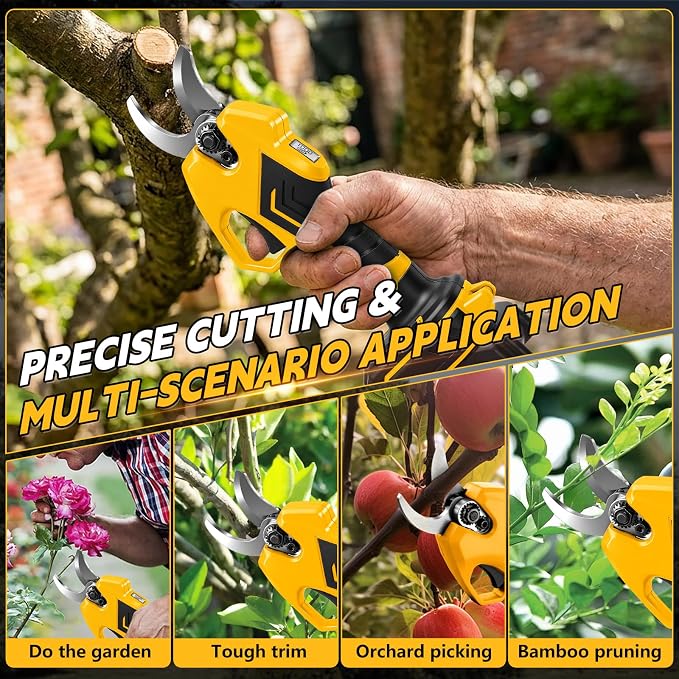 Cordless Pruning Shears for Dewalt 20V Battery, Brushless Pruner with 0.6" / 1.2" Cutting Diameter, LCD Display, SK5 Blades, Electric Pruning Shears for Gardening Tree Pruning (NO Battery)