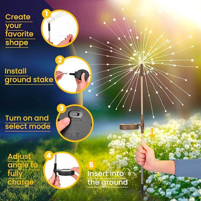 GIGALUMI Garden Outdoor Decor Lights 120LED 2Pack, Solar Garden Lights for Yard Outside Fairy Decorative,Solar Powered for Yard Pathway Flowerbed Planter Balcony Patio Decor(Multicolor)