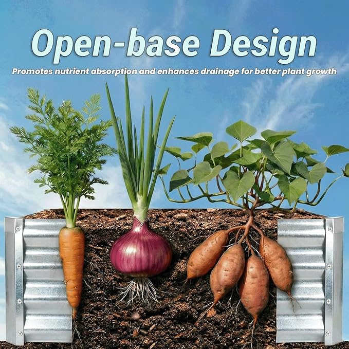 2Packs 6X2X1 FT Galvanized Raised Garden Beds Outdoor, Planter Raised Beds for Gardening, Vegetables, Flowers, Large Metal Garden Box, Deep Plant Flower pots Outdoor