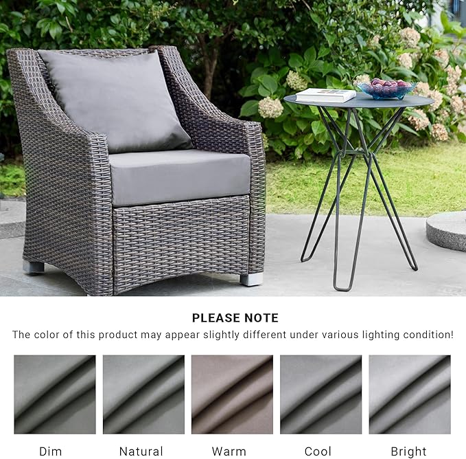 IPYNBAP Outdoor Cushions for Patio Furniture,Outdoor Seat Cushion Set 24 x 24 x 4 Inch,Waterproof & Fade Resistant Outdoor Chair Cushions,Deep Patio Chair Cushion with Removable Cover,Grey