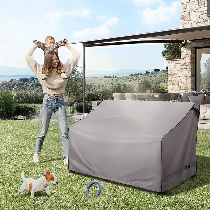 KylinLucky Outdoor Furniture Covers Waterproof, 3-Seater Patio Sofa Cover Fits up to 62W x 38D x 35H inches