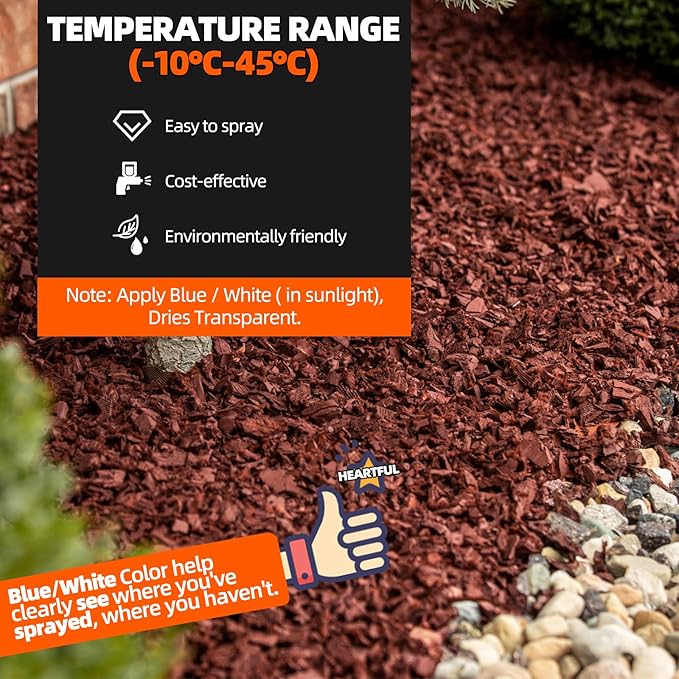 Mulch Glue with Sprayer -Ready to Use Binder for Landscaping, Fast-Dry No Dilution Landscape Glue Spray for Rocks, Binder, Mulch Lock and Pea Gravel Stabilizer 27OZ