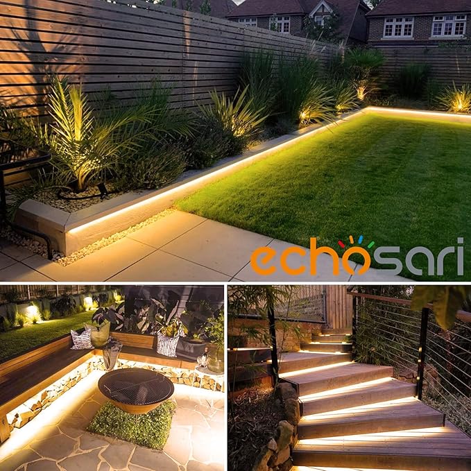 Solar Powered Strip Lights Outdoor Waterproof, 16.4Ft 320 LED Strip Lights with Remote, Timer, 8 Modes, Cuttable, Strip Lights for Cabinet Stair Patio Walkway Decor (Warm White)