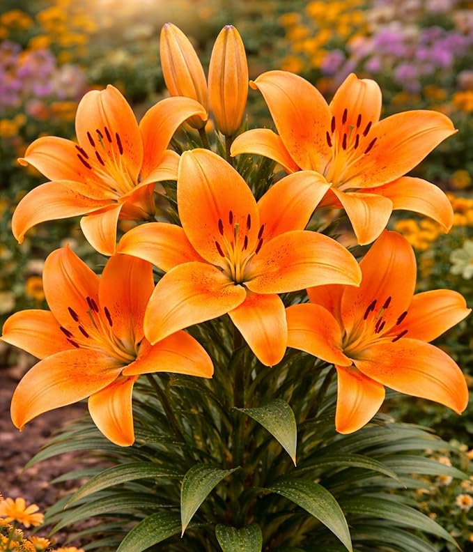 Surfside Orange Lily Bulbs for Planting – Bright Orange Asiatic Lily Flowers – Hardy Perennial Summer Blooms – Easy to Grow Garden Bulbs (3 Bulbs)