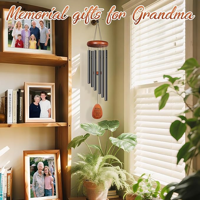 Memorial Sympathy Wind Chimes for Loss of Loved One, Winzwon Wind Chimes for Outside, Bereavement Sympathy Memorial Gifts for Loss of Mom Dad Husband Condolence Remembrance, Garden Patio Balcony Decor
