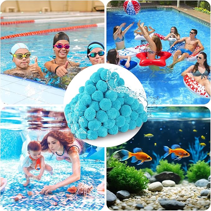 Pool Filter Balls for Sand-Filter,Eco-Friendly Fiber Filter Media for Swimming Pool Sand Filters,4.6 Lbs Reusable Sand Filter Ball for Pool Cleaning(Equals 150 lbs Pool Filter Sand)