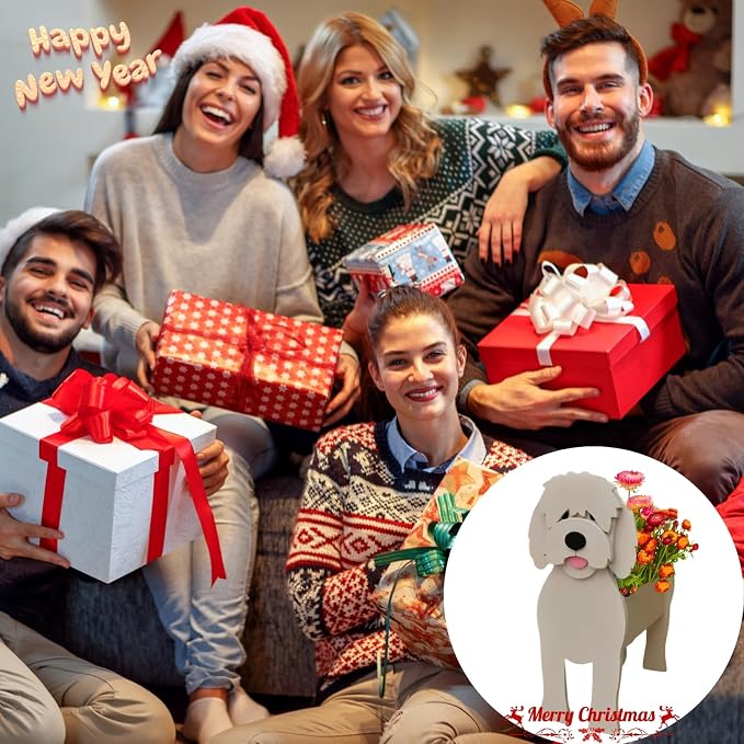 Golden Doodle Dog Planter Plant Pots,Cute Dog Flower Planter,Gifts for Pet Lovers,Unique Animal Plant Pots,Office,Indoor Outdoor Garden Decor(9.45 * 7.17 * 13.82in)