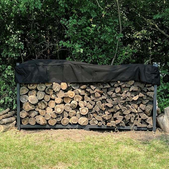 6 ft Black Heavy Duty Oxford Cloth Firewood Rack Top Cover (Adjustable, Not The Full Cover)