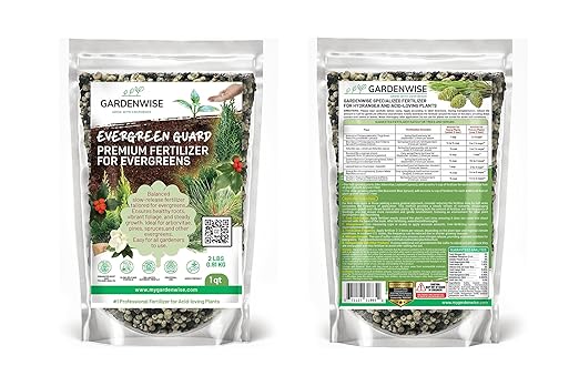 GARDENWISE Evergreen Fertilizer – All-Purpose Granular Plant Food for Outdoor Trees and Shrubs, Azaleas, Magnolias, Pines & Arborvitae – Slow-Release Formula (12 oz)